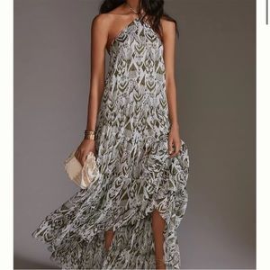 NEW NWT MISA Printed Halter Midi Dress